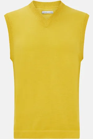 Turnbull & Asser Canary Yellow Fine Merino V-Neck Vest
