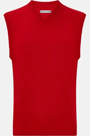 Turnbull & Asser Red Fine Merino V-Neck Vest