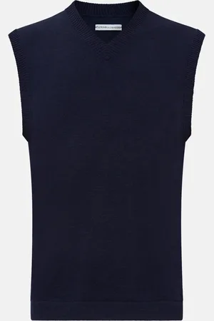Turnbull & Asser Navy Fine Merino V-Neck Vest