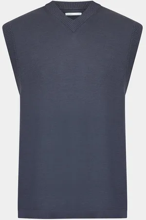 Turnbull & Asser Grey Fine Merino V-Neck Vest