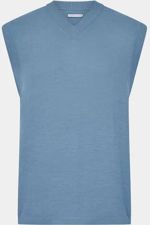 Turnbull & Asser Pale Blue Fine Merino V-Neck Vest