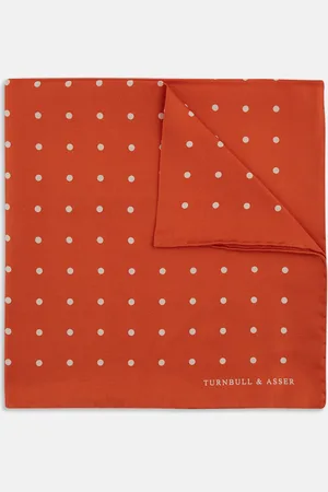 Turnbull & Asser Orange Spot Silk Pocket Square