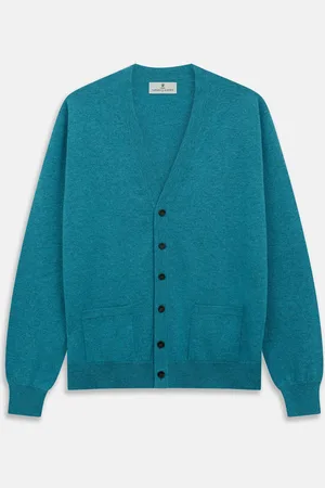Turnbull & Asser Teal Lachlan Cashmere Cardigan