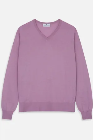 Turnbull & Asser Pink Merino Kennedy V-Neck Jumper