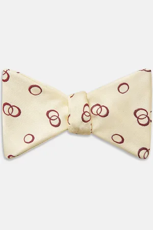 Turnbull & Asser Yellow Geometric Rings Silk Bow Tie