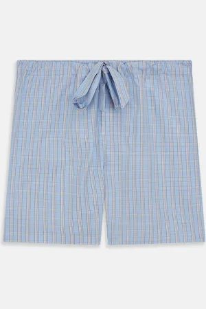 Turnbull & Asser Pale Blue Multi Check Cotton Duffield Pyjama Shorts