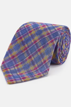 Turnbull & Asser Blue Multi Tartan Silk Tie
