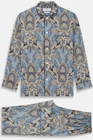 Turnbull & Asser Pale Blue Baroque Silk-blend Hyde Pyjama Set