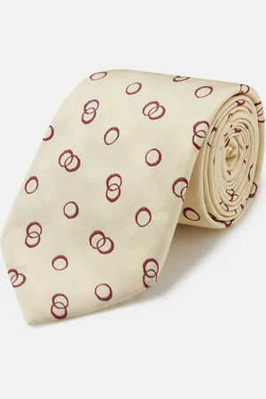 Turnbull & Asser Yellow Geometric Rings Silk Tie