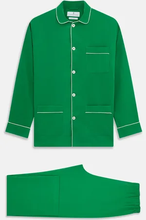 Turnbull & Asser Green Silk Hyde Pyjamas Set