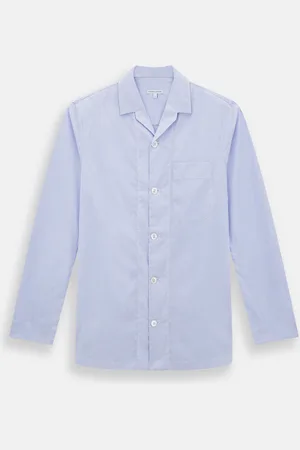 Turnbull & Asser Pale Blue Hairline Stripe Pyjama Shirt