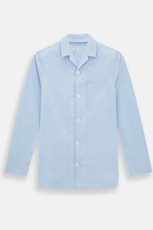 Turnbull & Asser Blue Prince of Wales Check Pyjama Shirt