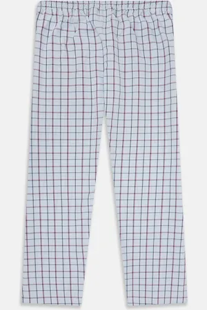 Turnbull & Asser Blue and Pink Tattersall Check Pyjama Trousers