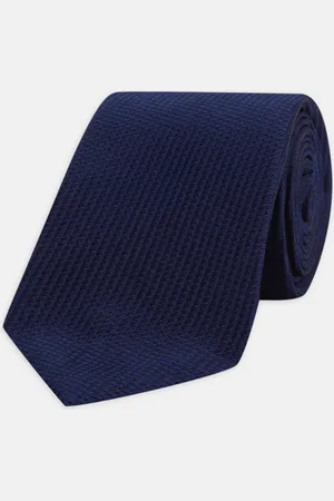 Turnbull & Asser Seven-Fold Navy Lace Silk Tie
