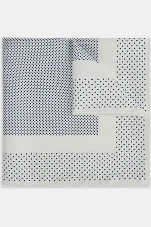 Turnbull & Asser Cream Dot Silk Pocket Square