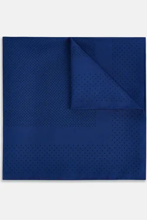 Turnbull & Asser Navy Dot Silk Pocket Square