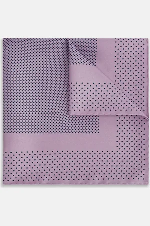 Turnbull & Asser Lilac Dot Silk Pocket Square