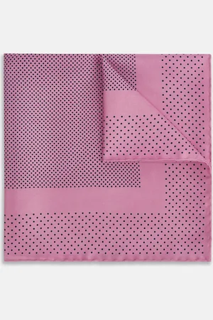 Turnbull & Asser Pink Dot Silk Pocket Square