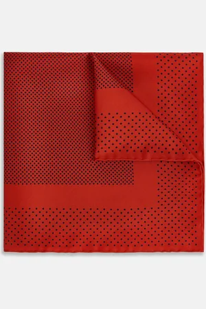 Turnbull & Asser Red Dot Silk Pocket Square