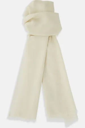 Turnbull & Asser White Cashmere Scarf