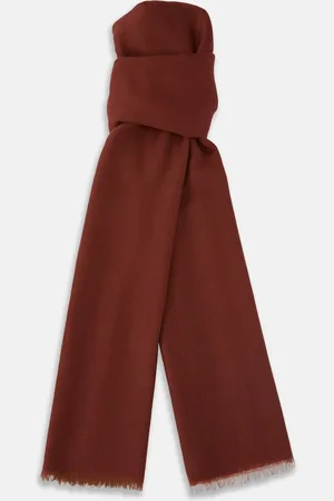 Turnbull & Asser Plush Burgundy Cashmere Scarf