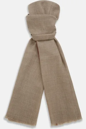 Turnbull & Asser Camel and Cognac Cashmere Scarf