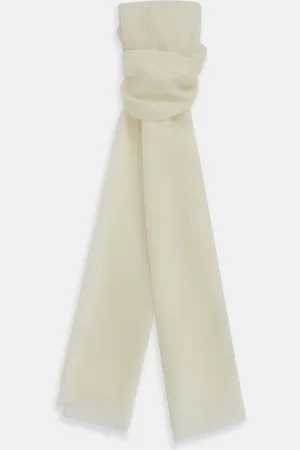 Turnbull & Asser White Hand-Dyed Cashmere Scarf