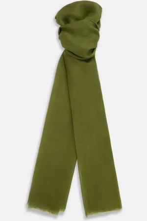 Turnbull & Asser Moss Green Cashmere Scarf