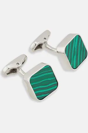 Turnbull & Asser Malachite Square Cufflinks
