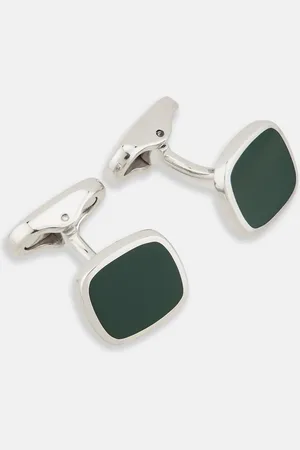 Turnbull & Asser Green Rounded Square Cufflinks