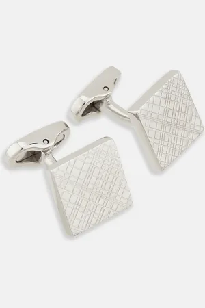 Turnbull & Asser Silver Grid Square Cufflinks
