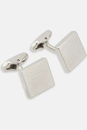 Turnbull & Asser Silver Textured Square Cufflinks