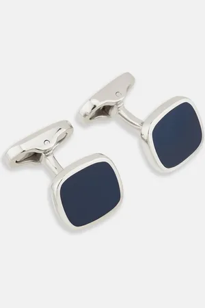 Turnbull & Asser Navy Rounded Square Cufflinks