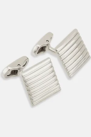Turnbull & Asser Silver Striped Square Cufflinks