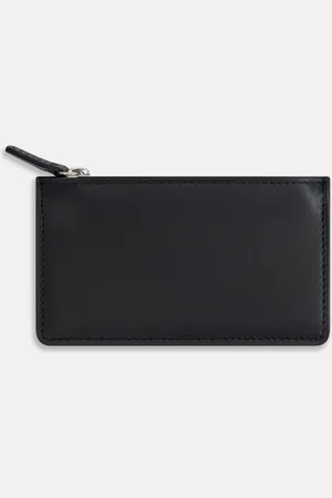 Turnbull & Asser Navy Leather Zip Wallet