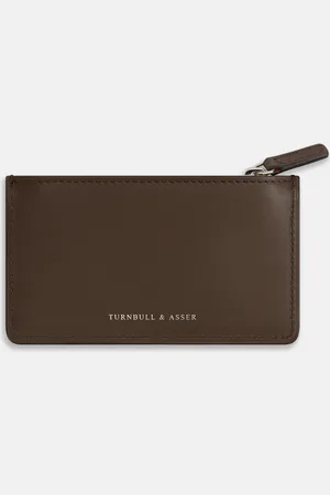 Turnbull & Asser Dark Chocolate Leather Zip Wallet