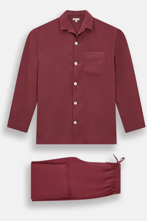Turnbull & Asser Burgundy Silk Pyjama Set