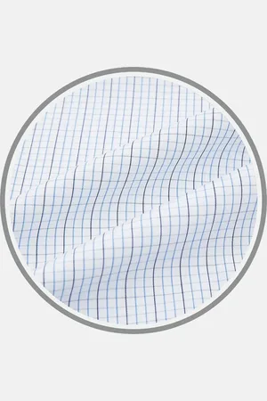 Turnbull & Asser Blue Grid Check Fabric