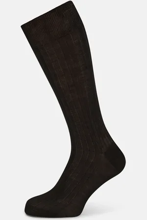 Turnbull & Asser Black Cotton Mid-Length Socks