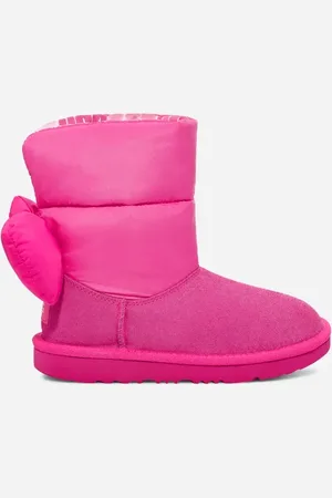 UGG ® Bailey Bow Maxi Boot for Kids in Pink, Size 2, Textile/Polyester/Wool