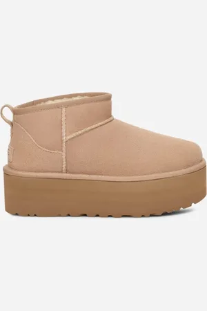 UGG ® Classic Ultra Mini Platform Boot for Women in Tan, Size 5, Suede/Polyester/Wool