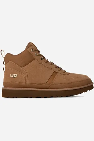 UGG ® Highland Hi Heritage Trainer in Brown, Size 9, Leather/Polyester/Cotton