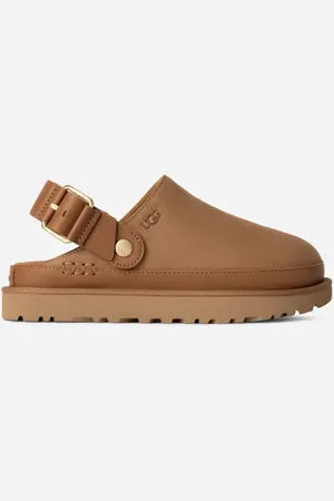 UGG ® Goldenstar Villa Clog for Women in Brown, Size 5, Leather/Polyester