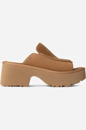 UGG ® New Heights Slide for Women in Brown, Size 7, Suede/Polyester