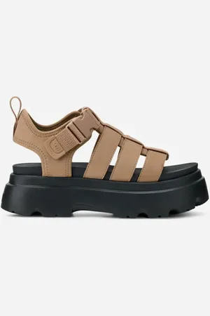 UGG ® Cora Sandal for Women in Tan, Size 4, Leather/Polyester