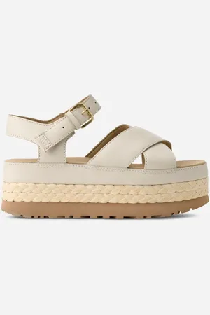 UGG ® Aubrey Platform Sandal for Women in White, Size 3, Leather
