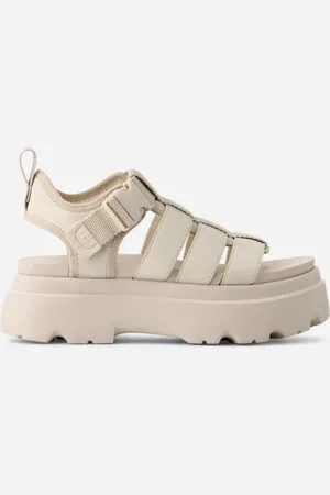 UGG ® Cora Sandal for Women in White, Size 5, Leather/Polyester
