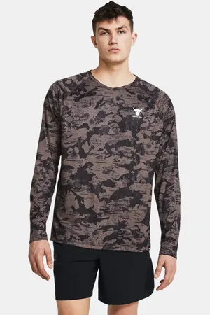 Mens Under Armour grey Project Rock Iron Paradise Long-Sleeved T
