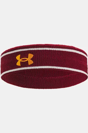 Under Armour Striped Performance Terry Unisex Headband Cardinal / White Clay / Golden Yellow OSFM