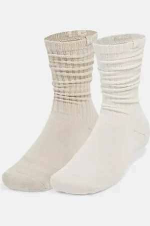 Under Armour Sportstyle Cotton Scrunch Unisex 2-Pack Crew Socks Stone / Khaki Base / Stone L